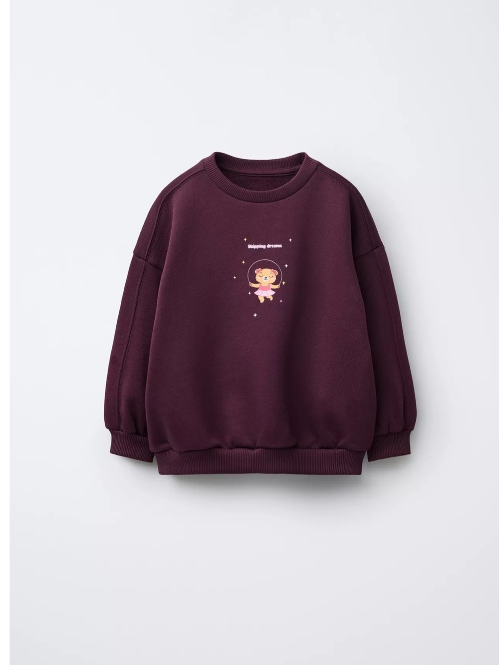Kids Crewneck matching setin Deep Plum with Cute Character